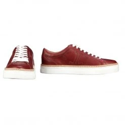 Lucchesse-inc Double L Lace Up Sneaker :: Red