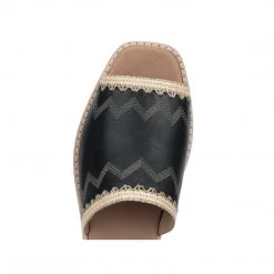 Lucchesse-inc SHOES Raffia Sandal :: Black