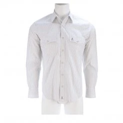 Lucchese-inc APPAREL El Paso :: White/Blue Stripe