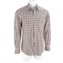 Lucchese-inc APPAREL El Paso :: White/Blue/Brown Large Check