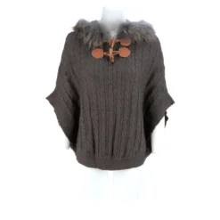 Lucchese-inc Cable Knit Poncho :: Grey APPAREL
