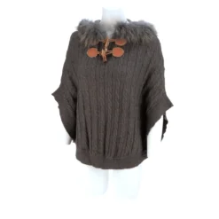 Lucchese-inc Cable Knit Poncho :: Grey APPAREL