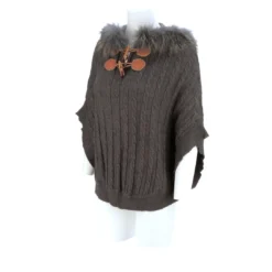 Lucchese-inc Cable Knit Poncho :: Grey APPAREL