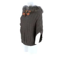 Lucchese-inc Cable Knit Poncho :: Grey APPAREL