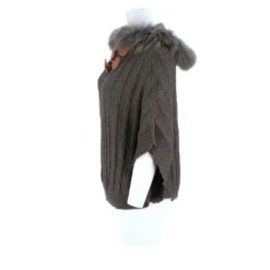 Lucchese-inc Cable Knit Poncho :: Grey APPAREL