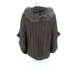 Lucchese-inc Cable Knit Poncho :: Grey APPAREL