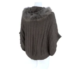 Lucchese-inc Cable Knit Poncho :: Grey APPAREL
