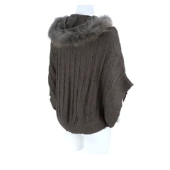 Lucchese-inc Cable Knit Poncho :: Grey APPAREL
