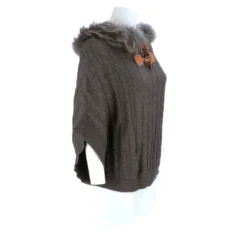 Lucchese-inc Cable Knit Poncho :: Grey APPAREL