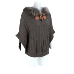 Lucchese-inc Cable Knit Poncho :: Grey APPAREL