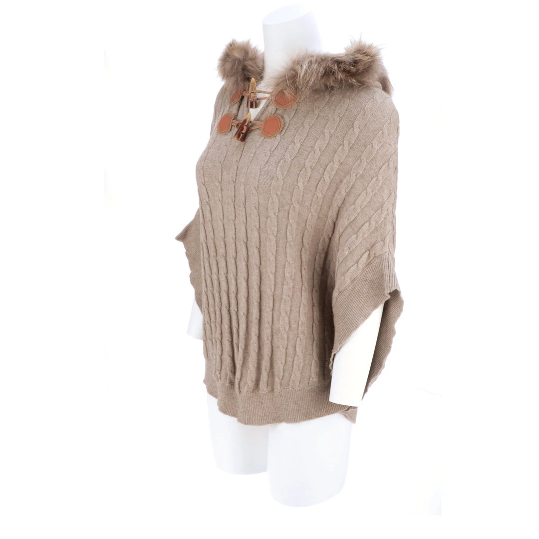 Lucchese-inc Cable Knit Poncho :: Oatmeal APPAREL Lucchese-inc Cable Knit Poncho :: Oatmeal APPAREL