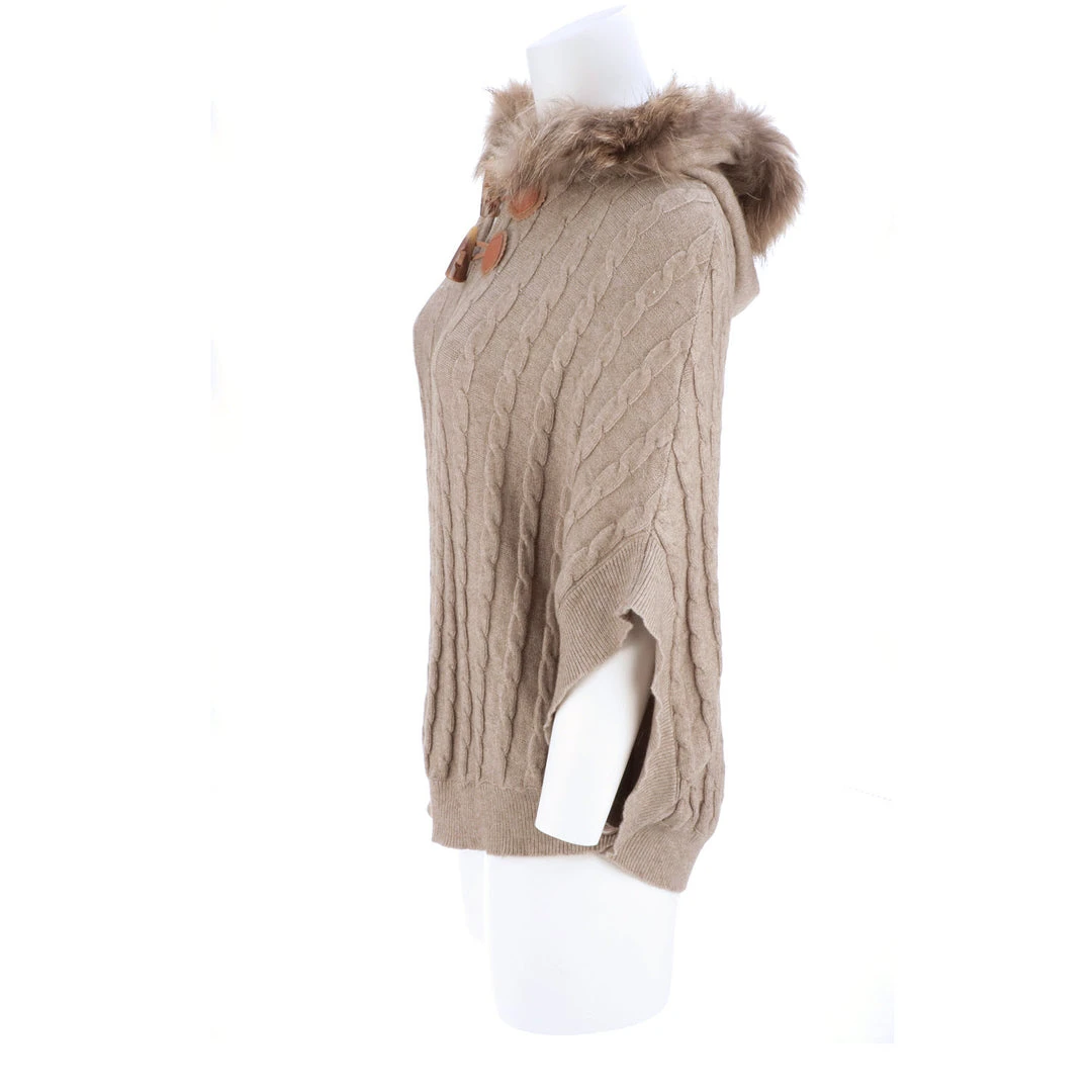 Lucchese-inc Cable Knit Poncho :: Oatmeal APPAREL Lucchese-inc Cable Knit Poncho :: Oatmeal APPAREL