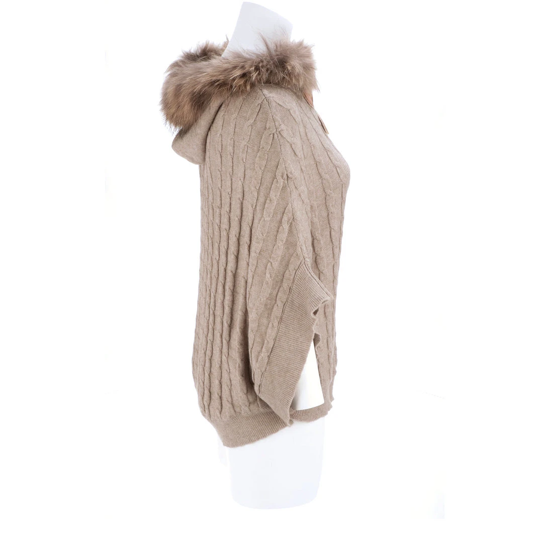 Lucchese-inc Cable Knit Poncho :: Oatmeal APPAREL Lucchese-inc Cable Knit Poncho :: Oatmeal APPAREL
