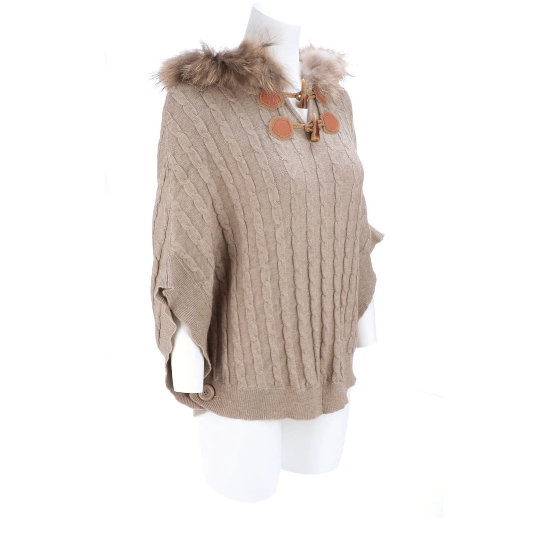 Lucchese-inc Cable Knit Poncho :: Oatmeal APPAREL Lucchese-inc Cable Knit Poncho :: Oatmeal APPAREL