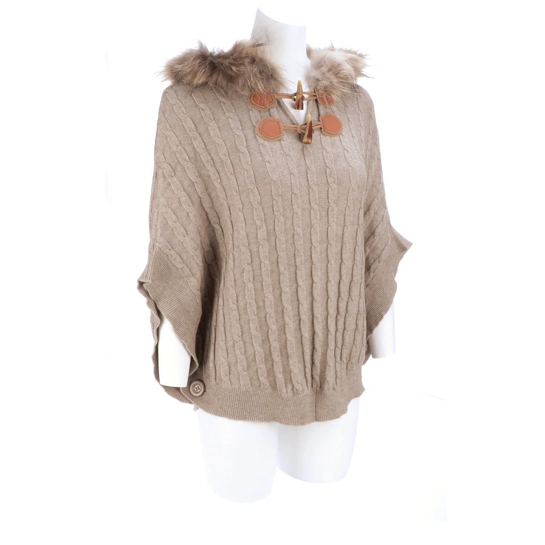 Lucchese-inc Cable Knit Poncho :: Oatmeal APPAREL Lucchese-inc Cable Knit Poncho :: Oatmeal APPAREL