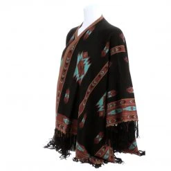 Lucchesse-inc APPAREL Alpaca Fleece Poncho :: Black