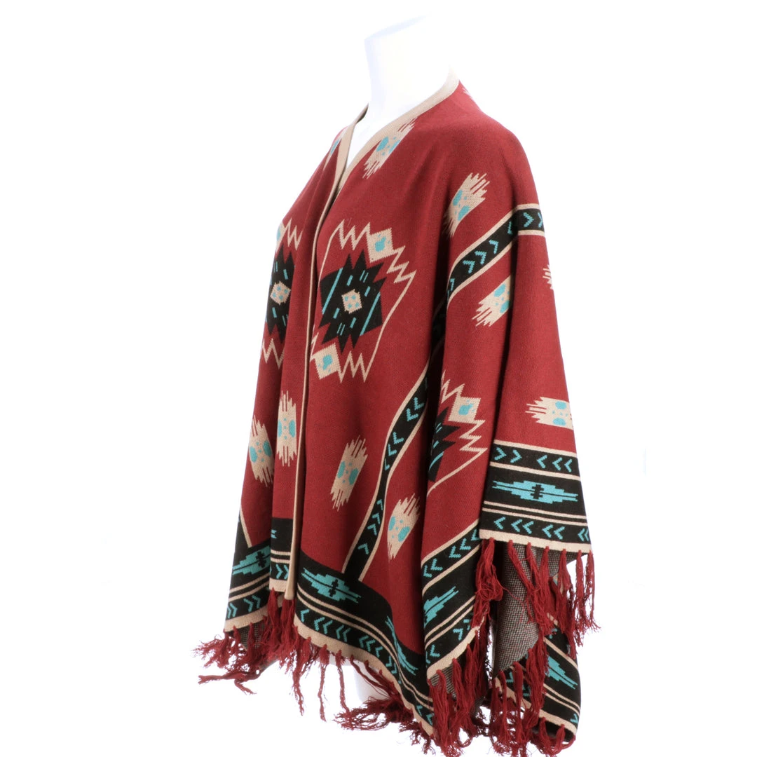 Lucchesse-inc APPAREL Alpaca Fleece Poncho :: Red Lucchesse-inc APPAREL Alpaca Fleece Poncho :: Red