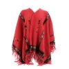 Lucchesse-inc Alpaca Fleece Poncho :: Red/Turquoise APPAREL