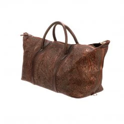Lucchese-inc Hand-Tooled Duffel :: Brown Duffels