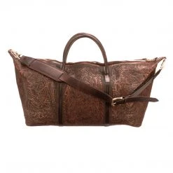 Lucchese-inc Hand-Tooled Duffel :: Brown Duffels