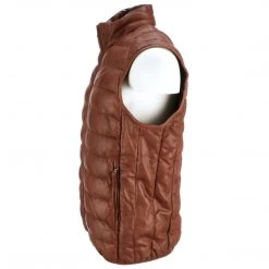 Lucchese-inc APPAREL Men's Leather Puffer Vest :: Cognac