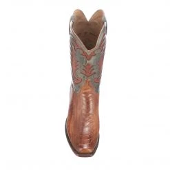 Lucchese-inc Hall Exotic :: Brandy + Sky Blue Boots