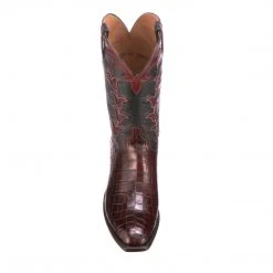 Lucchese-inc Tulip Exotic :: Bordeaux + Navy Boots