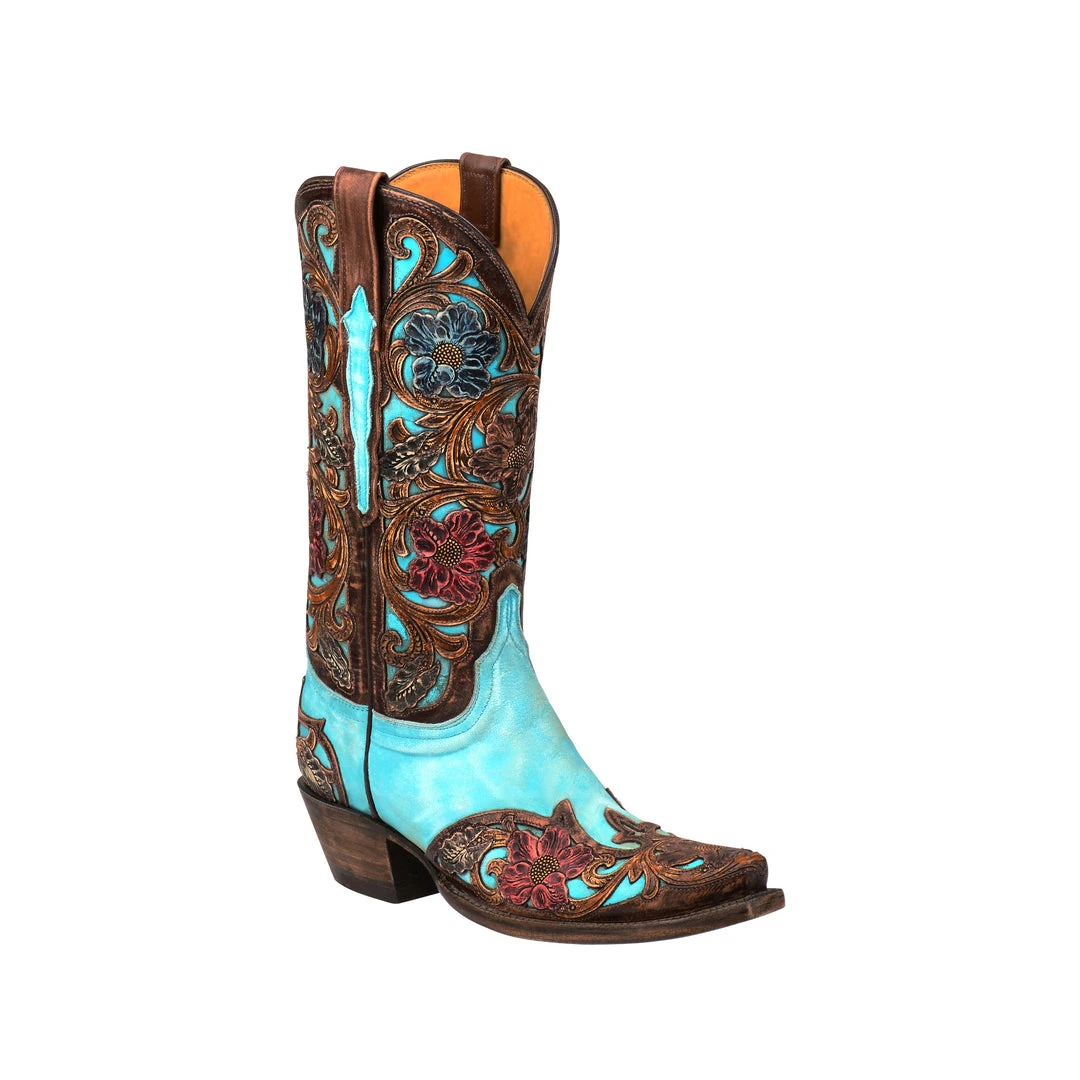 Lucchese-inc BOOTS Drea :: Emerald Blue + Brown Lucchese-inc BOOTS Drea :: Emerald Blue + Brown