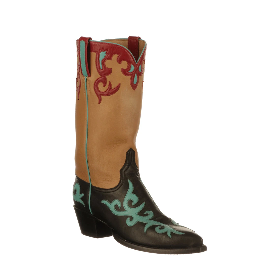 Lucchese-inc BOOTS Hollywood Rose :: Black + Antique Saddle Lucchese-inc BOOTS Hollywood Rose :: Black + Antique Saddle