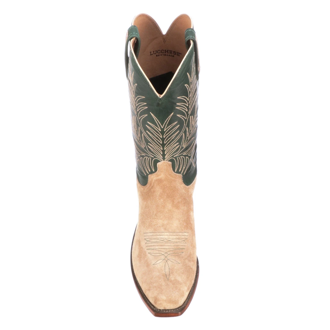 Lucchese-inc Paxson Suede :: Tan + Green Boots Lucchese-inc Paxson Suede :: Tan + Green Boots
