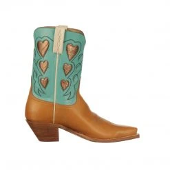 Lucchese-inc Queen Of Hearts :: Tan + Turquoise BOOTS
