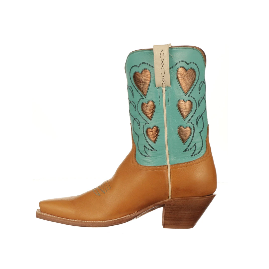 Lucchese-inc Queen Of Hearts :: Tan + Turquoise BOOTS Lucchese-inc Queen Of Hearts :: Tan + Turquoise BOOTS