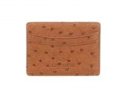 Lucchese-inc Credit Card Case – Ostrich :: Cognac Wallets