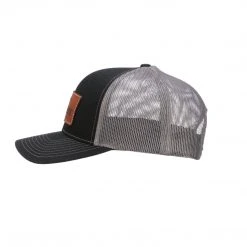 Lucchesse-inc Leather Patch Cap :: Black + Charcoal