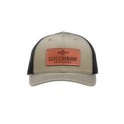 Lucchesse-inc Leather Patch Cap :: Loden + Black