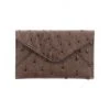 Lucchese-inc Wallets Envelope Card Case – Ostrich :: Sienna