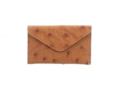 Lucchese-inc Wallets Envelope Card Case – Ostrich :: Cognac