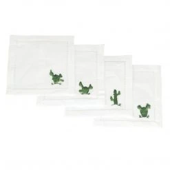 Lucchese-inc Cactus Cocktail Napkins :: White