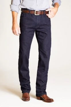 Lucchese-inc Slim Boot Cut Denim :: Dark Wash