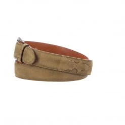 Lucchese-inc Belts Comanche Suede :: Olive