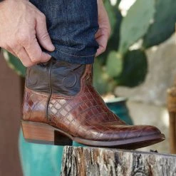 Lucchese-inc Cruz :: Dark Brown + Black Boots