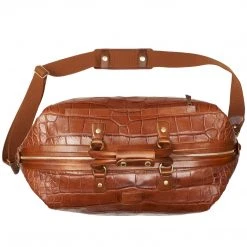 Lucchese-inc Giant Gator Duffel –Small :: Cognac Duffels
