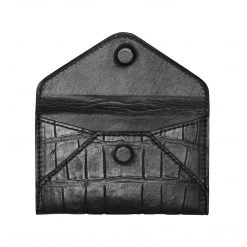Lucchese-inc Envelope Card Case – Crocodile :: Black