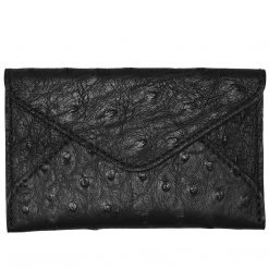 Lucchese-inc Wallets Envelope Card Case β Ostrich :: Black