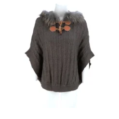 Lucchese-inc Cable Knit Poncho :: Grey APPAREL