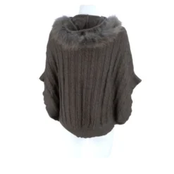 Lucchese-inc Cable Knit Poncho :: Grey APPAREL