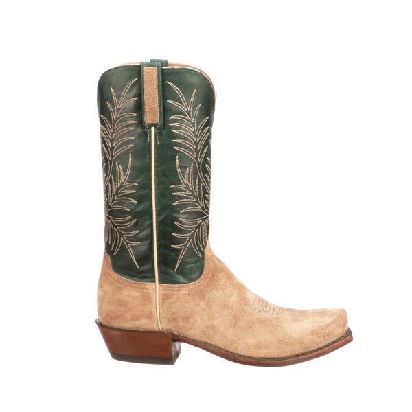 Lucchese-inc Paxson Suede :: Tan + Green Boots Lucchese-inc Paxson Suede :: Tan + Green Boots
