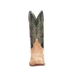 Lucchese-inc Paxson Suede :: Tan + Green Boots