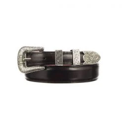 Lucchese-inc Belts Smooth Goat Tapered :: Black Cherry