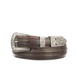 Lucchese-inc Belts Hobby Stitch Goat Tapered :: Chocolate